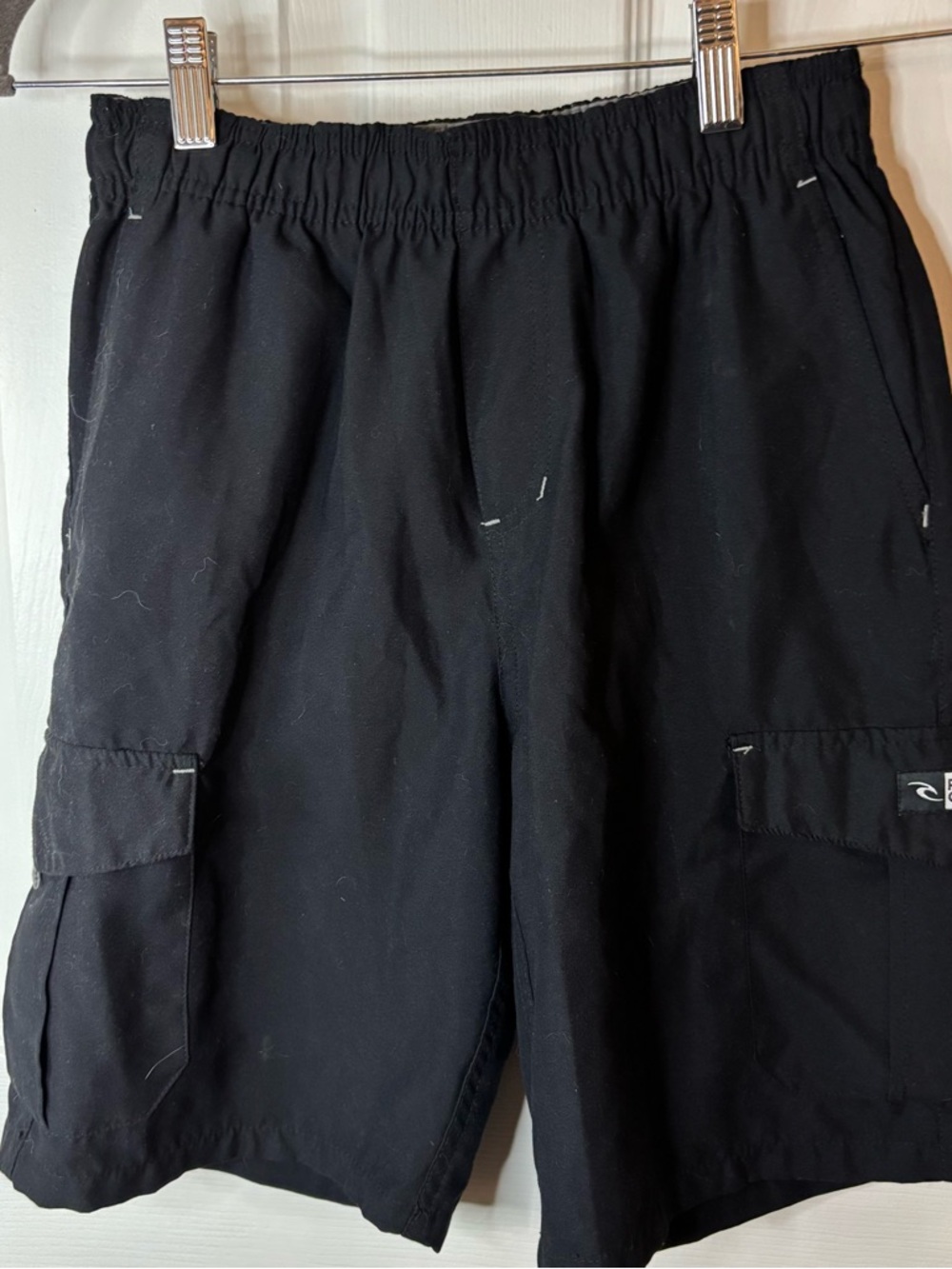 Rip Curl Black and Gray Elastic Waist Shorts
